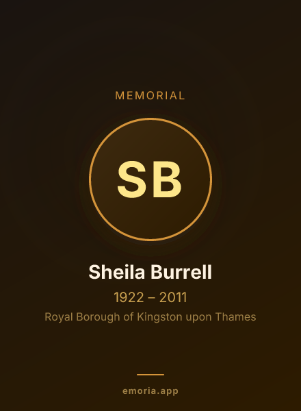 Memorial portrait of Sheila Burrell