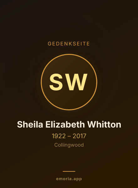 Gedenkportrait von Sheila Elizabeth Whitton