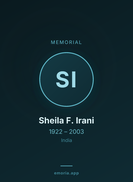 Memorial portrait of Sheila F. Irani
