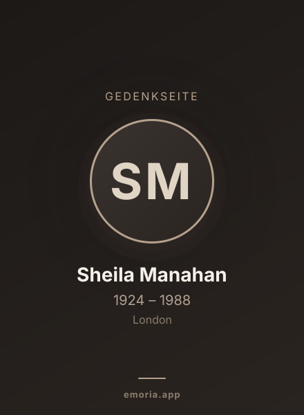 Gedenkportrait von Sheila Manahan