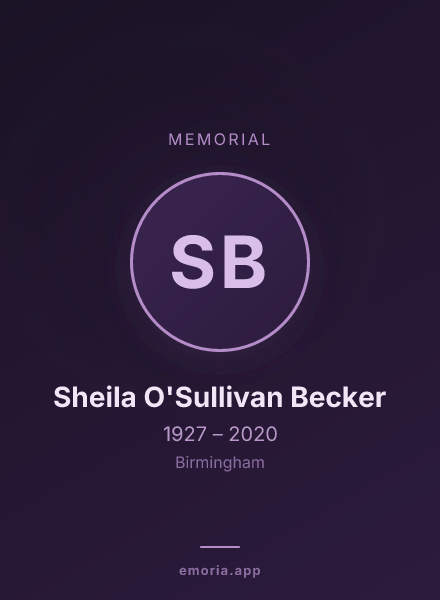 Memorial portrait of Sheila O'Sullivan Becker