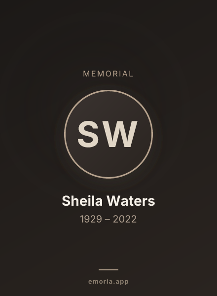 Memorial portrait of Sheila Waters