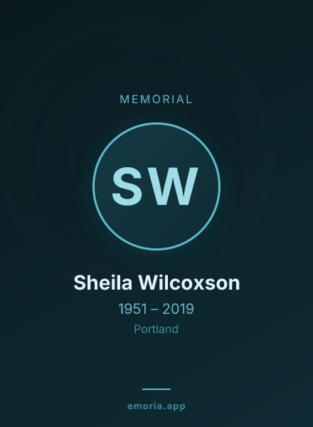 Memorial portrait of Sheila Wilcoxson