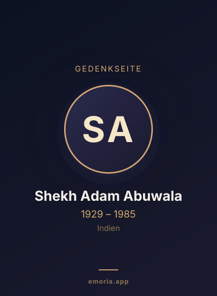 Gedenkportrait von Shekh Adam Abuwala