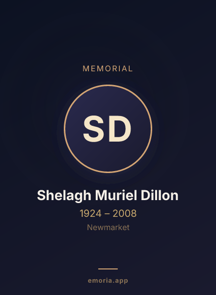 Memorial portrait of Shelagh Muriel Dillon