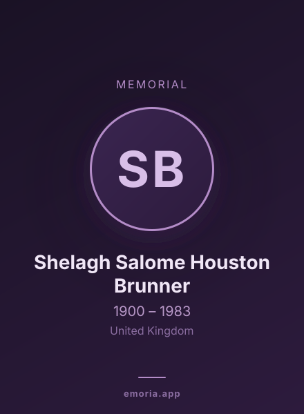 Memorial portrait of Shelagh Salome Houston Brunner
