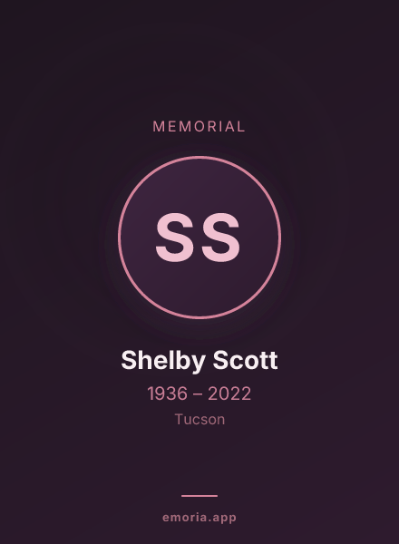 Memorial portrait of Shelby Scott