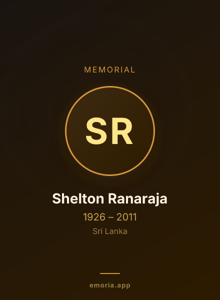 Memorial portrait of Shelton Ranaraja