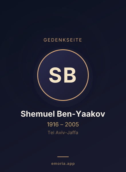 Gedenkportrait von Shemuel Ben-Yaakov