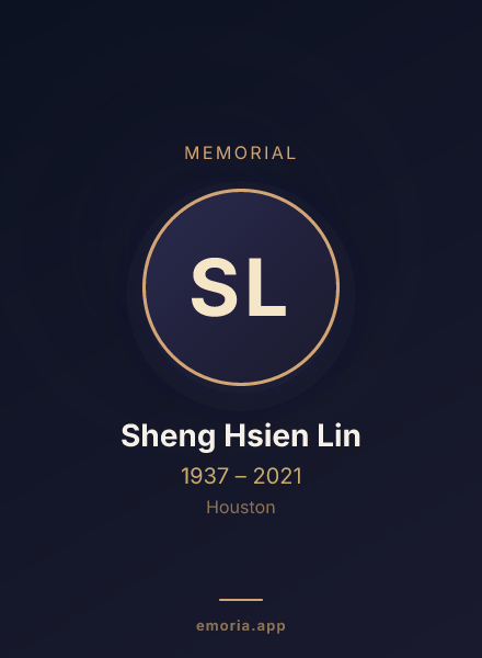 Memorial portrait of Sheng Hsien Lin