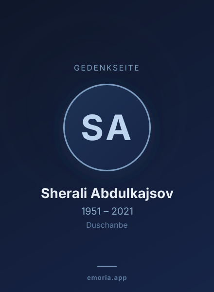 Gedenkportrait von Sherali Abdulkajsov