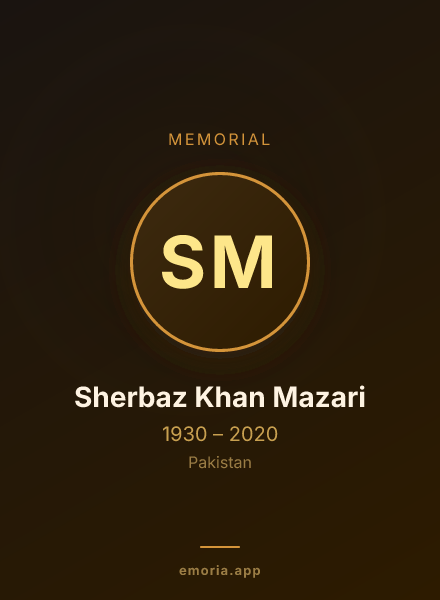 Memorial portrait of Sherbaz Khan Mazari