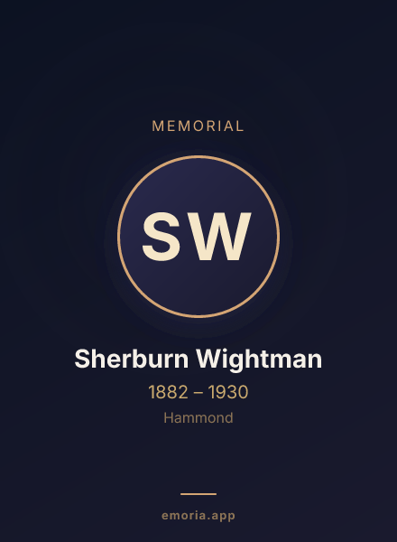 Memorial portrait of Sherburn Wightman