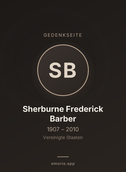 Gedenkportrait von Sherburne Frederick Barber