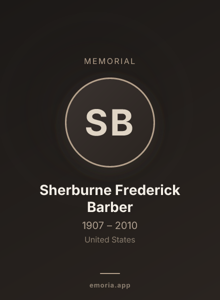 Memorial portrait of Sherburne Frederick Barber