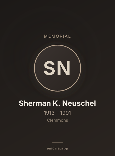 Memorial portrait of Sherman K. Neuschel