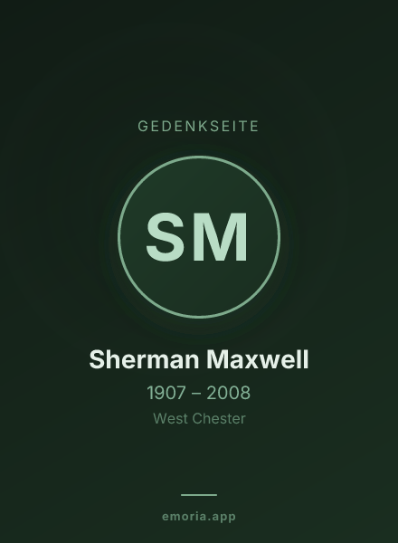 Gedenkportrait von Sherman Maxwell