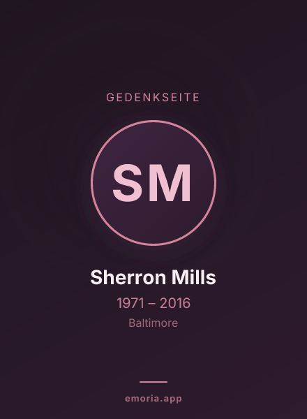 Gedenkportrait von Sherron Mills