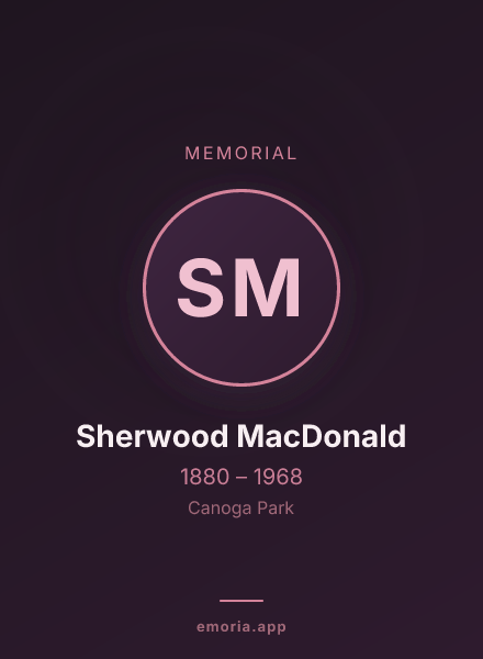 Memorial portrait of Sherwood MacDonald