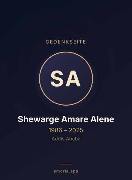 Gedenkportrait von Shewarge Amare Alene
