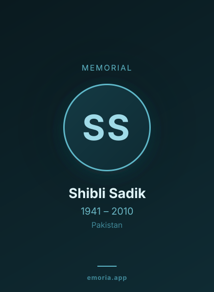 Memorial portrait of Shibli Sadik