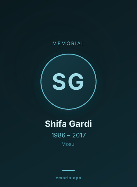 Memorial portrait of Shifa Gardi