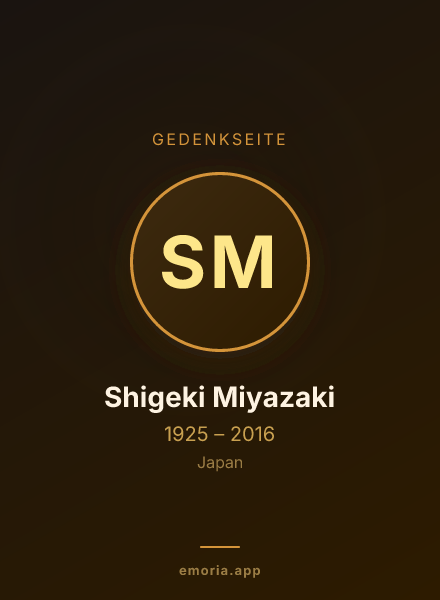 Gedenkportrait von Shigeki Miyazaki