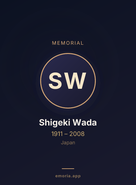 Memorial portrait of Shigeki Wada