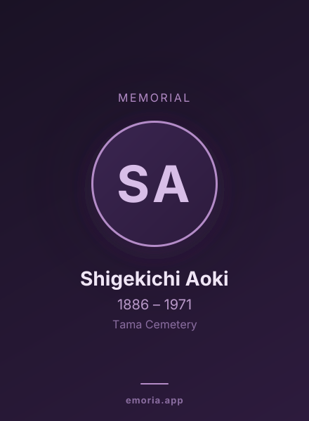 Memorial portrait of Shigekichi Aoki