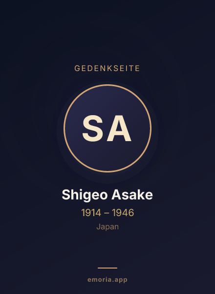 Gedenkportrait von Shigeo Asake