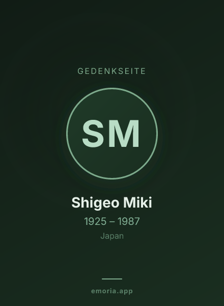Gedenkportrait von Shigeo Miki