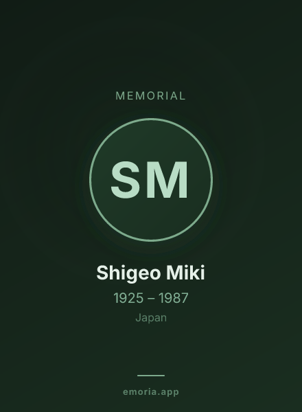Memorial portrait of Shigeo Miki