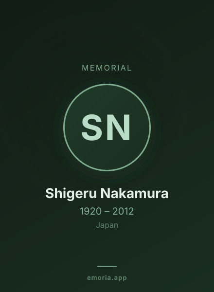 Memorial portrait of Shigeru Nakamura