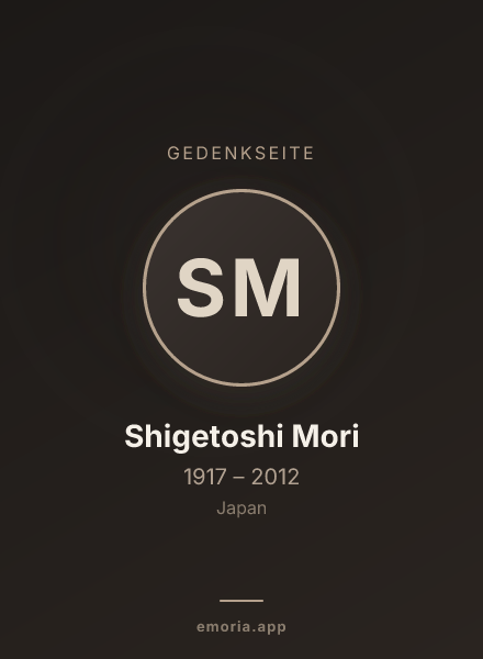 Gedenkportrait von Shigetoshi Mori