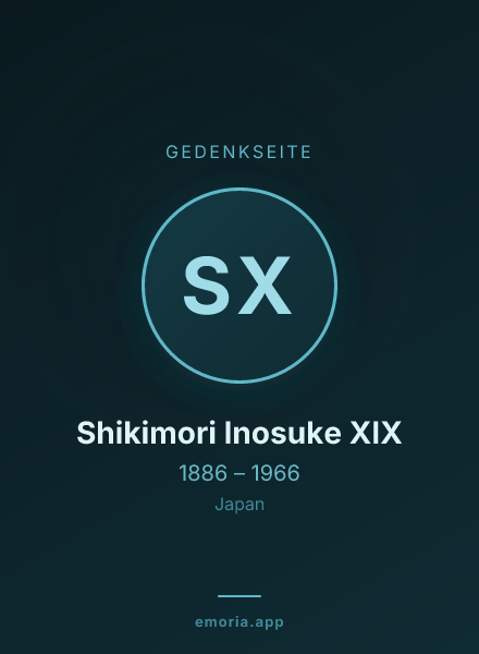 Gedenkportrait von Shikimori Inosuke XIX