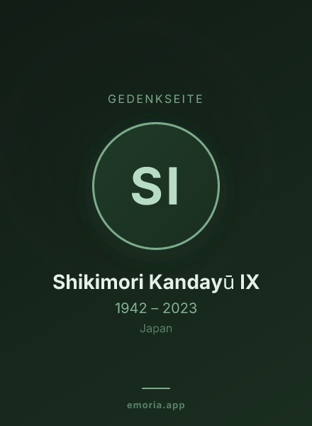 Gedenkportrait von Shikimori Kandayū IX