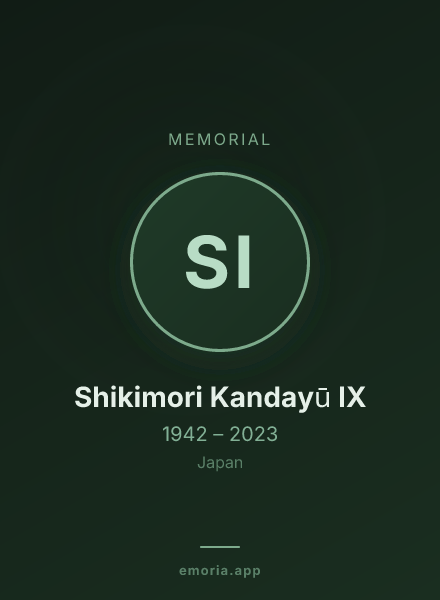 Memorial portrait of Shikimori Kandayū IX