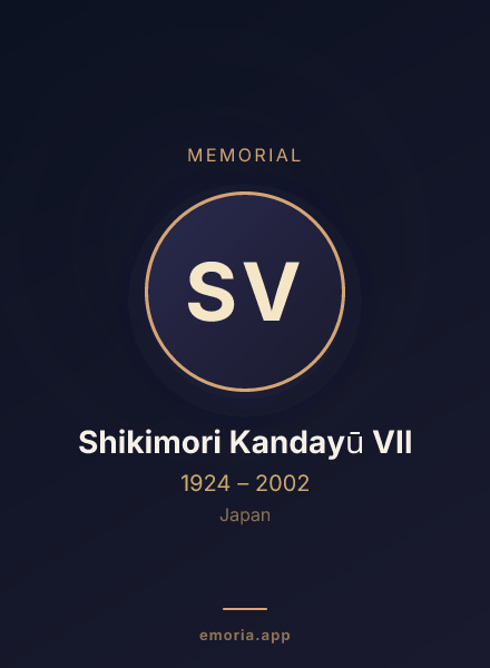 Memorial portrait of Shikimori Kandayū VII