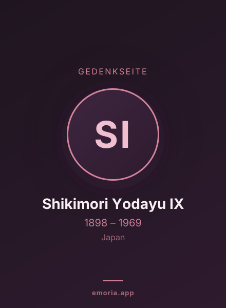Gedenkportrait von Shikimori Yodayu  IX