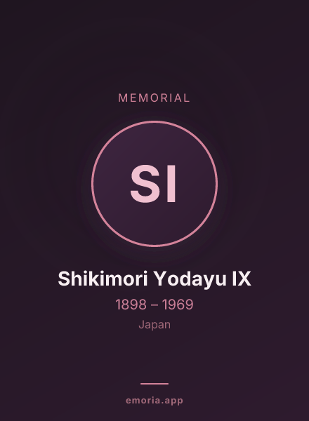 Memorial portrait of Shikimori Yodayu  IX
