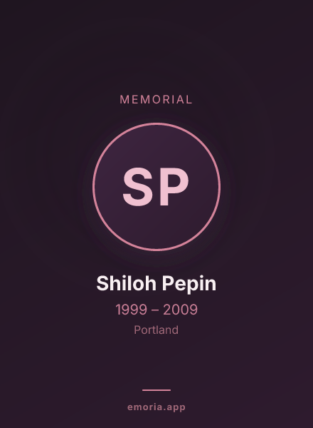 Memorial portrait of Shiloh Pepin