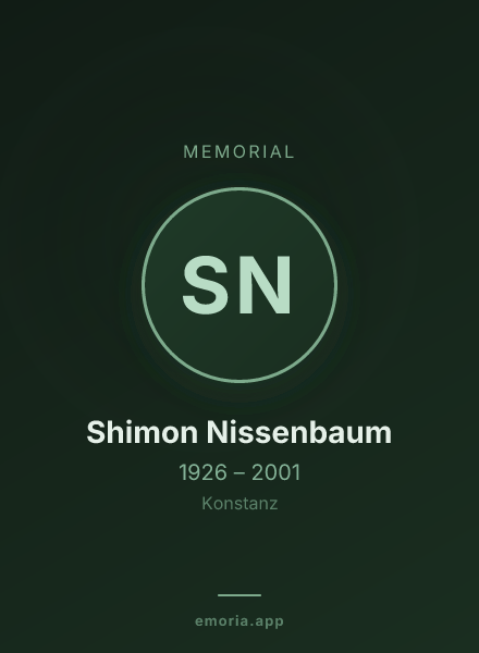 Memorial portrait of Shimon Nissenbaum