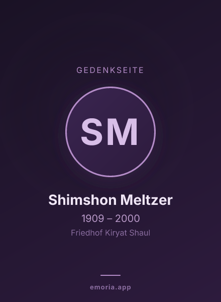 Gedenkportrait von Shimshon Meltzer