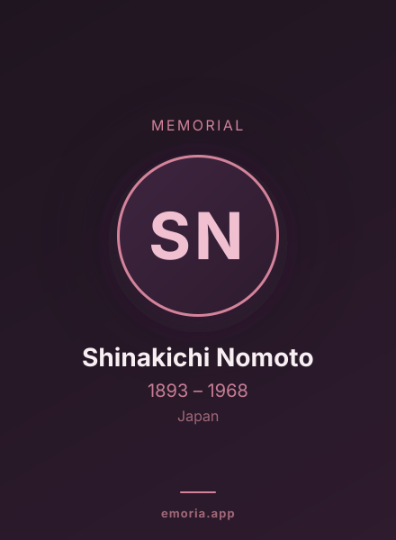 Memorial portrait of Shinakichi Nomoto