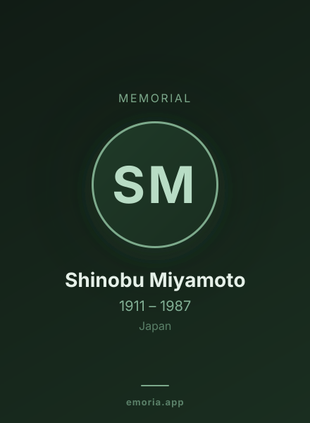 Memorial portrait of Shinobu Miyamoto