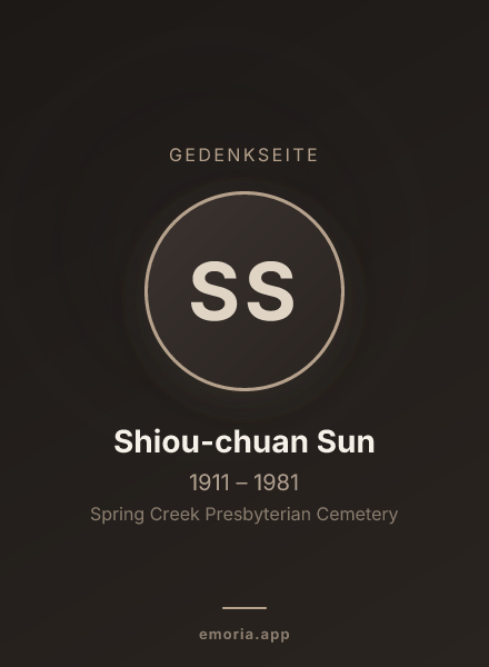 Gedenkportrait von Shiou-chuan Sun