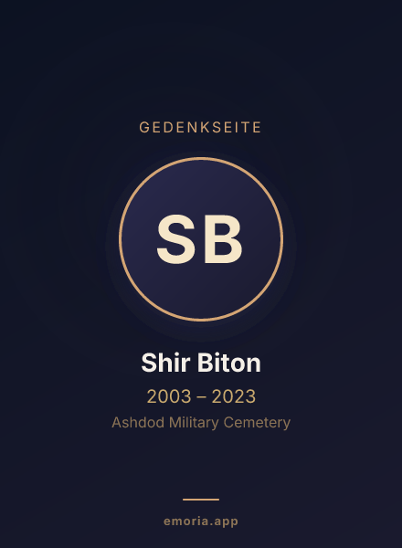 Gedenkportrait von Shir Biton