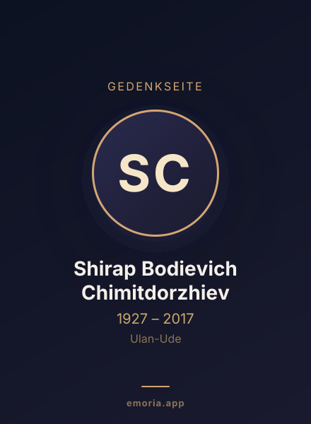 Gedenkportrait von Shirap Bodievich Chimitdorzhiev