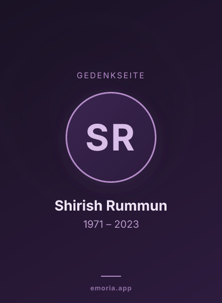 Gedenkportrait von Shirish Rummun