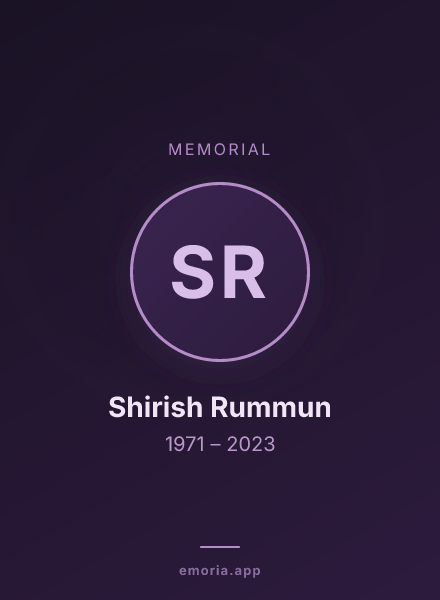 Memorial portrait of Shirish Rummun